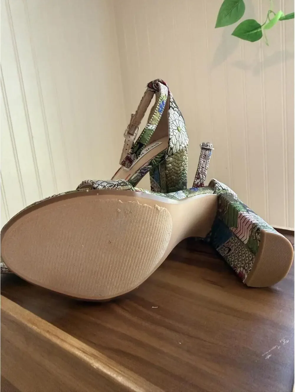 Steve Madden Carrson Floral Brocade Block Heel Sandals